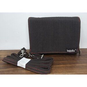 Baggallini Wallet Crossbody Bag Women's Brown Red Nylon Organizer Travel Strap